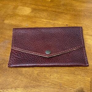 Brown Leather Envelope Clutch